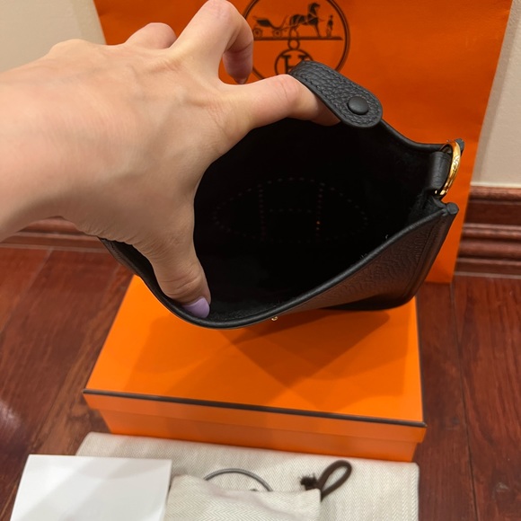BNIB Hermès Black Mini Evelyne II TPM 16 Taurillon Clemence Gold Hardware 2023 - Picture 9 of 17